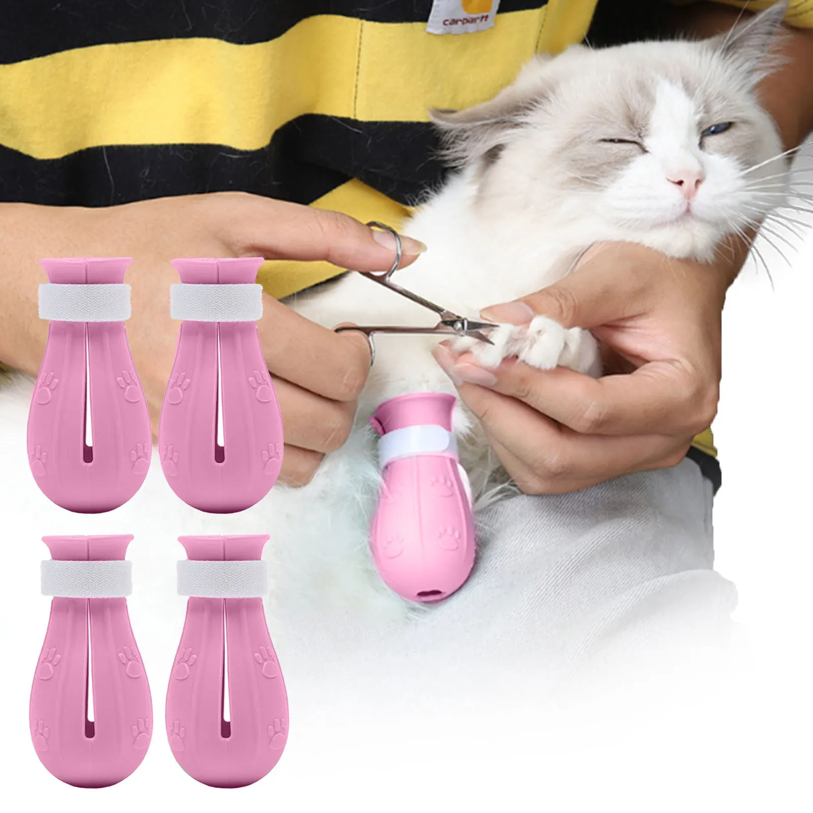 

Cat Boot For Cats Only Cat Feet Cover Durable Cat Paw Shoes Adjustable Cat Booties Cat Boots Silicone Cat Mittens For Bathing
