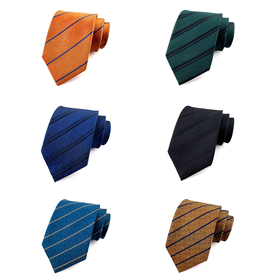 

Модные мужские галстуки 8 см из 100% шелка, мужской галстук в несколько полосок, Брендовый аксессуар ручной работы для свадебной вечеринки