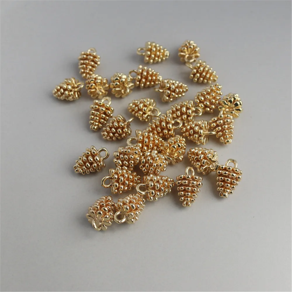 

14K gold bag color guaranteed small pine cone pendant series pendant /diy bracelet necklace accessories / simple style