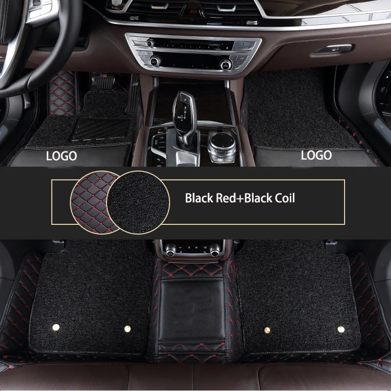Двухслойный Кожаный красочный автомобильный напольный коврик на заказ для SsangYong