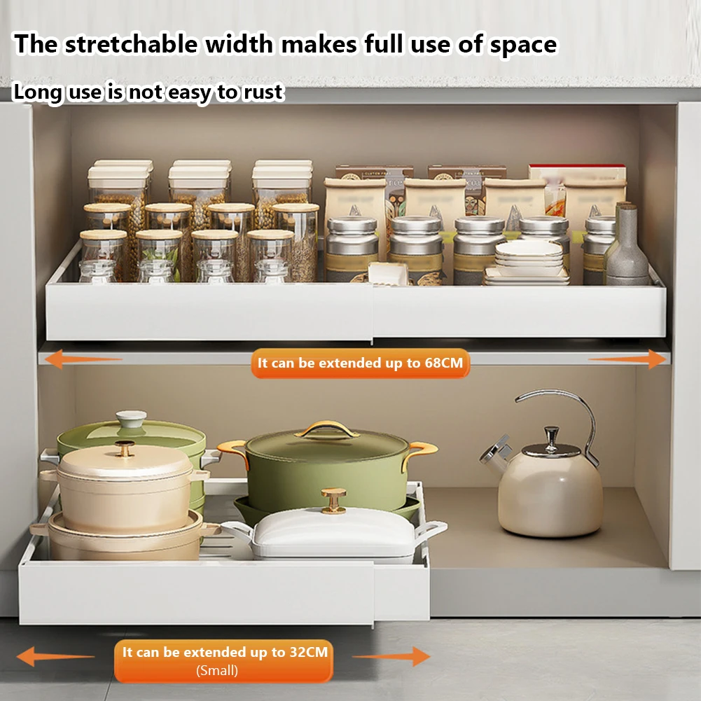 Выдвижной шкаф-органайзер с клейкой пленкой выдвижные ящики полка для кладовой