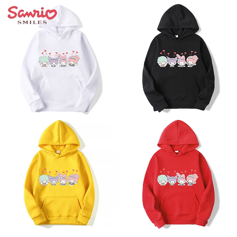 

New Kawaii Sanrios Men's Sweater Anime Cartoon Kuromi My Melody Spring and Autumn Sports Padded Women's Hoodie Halloween Gift