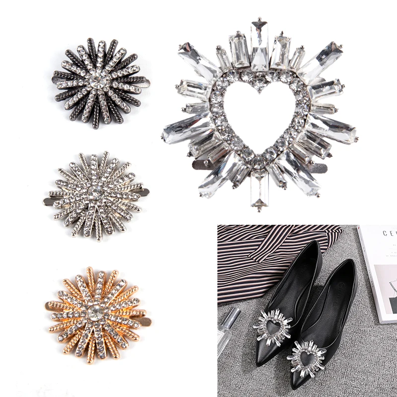 

1Pc Handmade Big Glass Crystal Women Bridal Shoe Clips Wedding Shoes Buckle