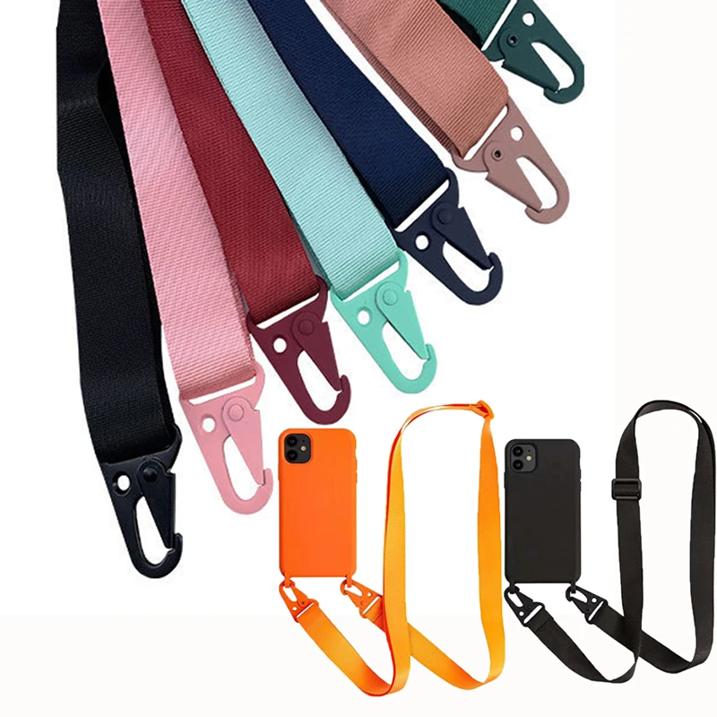 

Luxury Crossbody Lanyard Necklace Adjustable Key Hook Mobile Phone Strap Anti-Lost Lanyard Colorful Nylon Necklace