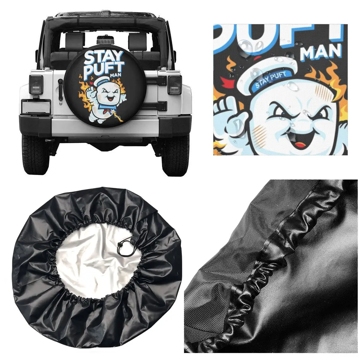 Обложка для запасной шины Ghostbusters Stay-Puft Marshmallow Man аксессуары Jeep Hummer комикс