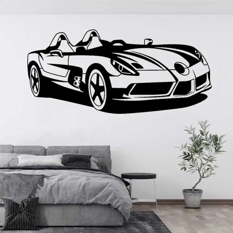

SLR Super Cabriolet Wall Sticker Racing Sports Car Rental Company Car Service Repair Factory Home Garage Decor Vinyl Decal Gift