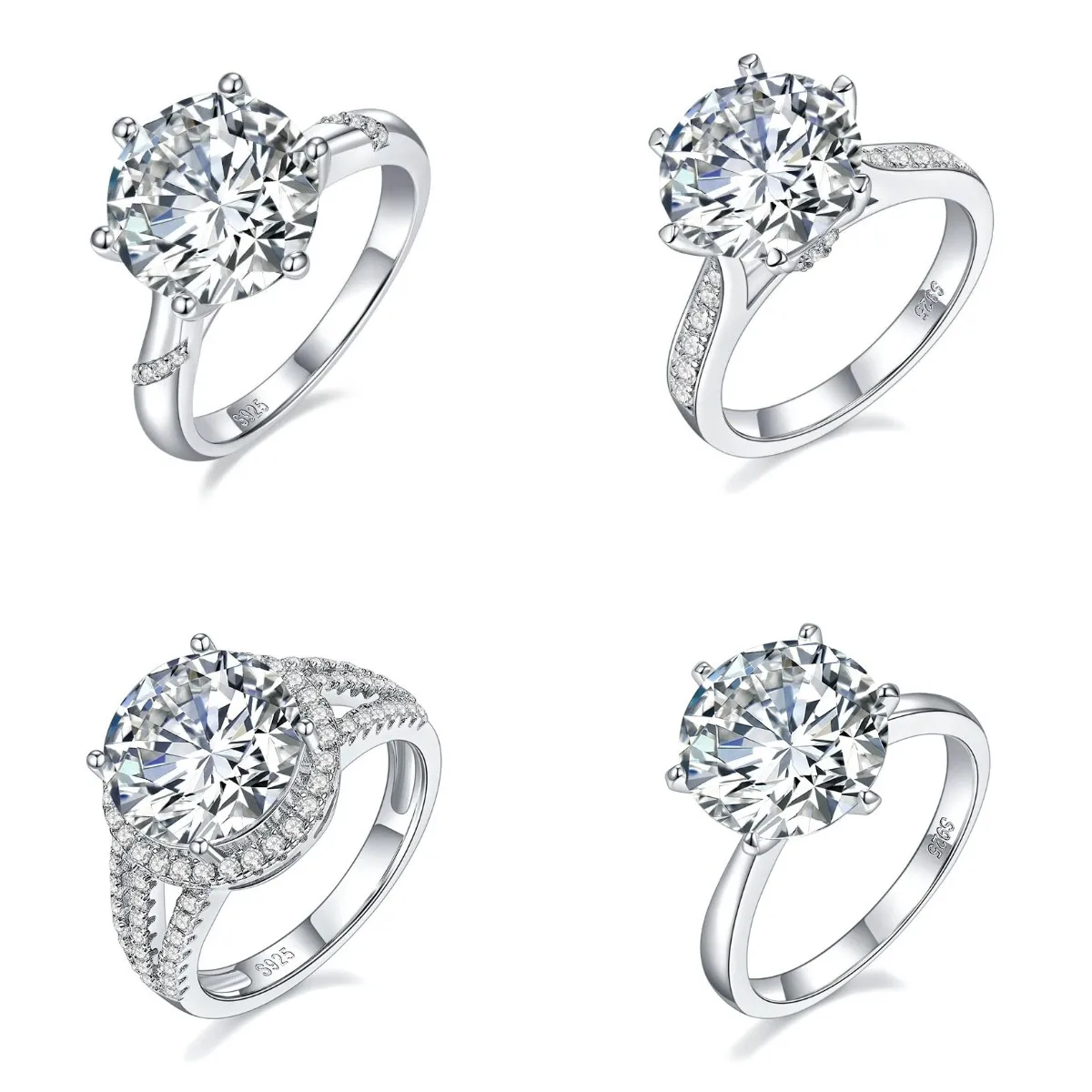 

Женское Обручальное кольцо с муассанитом 5 карат, серебро 925 пробы