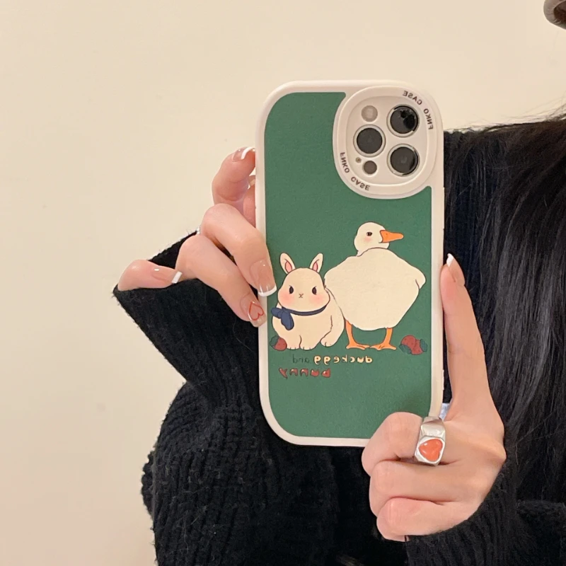 

Instagram Cartoon Duck for iPhone13Promax Apple 12 mobile phone case 11XR XS creative 8plus