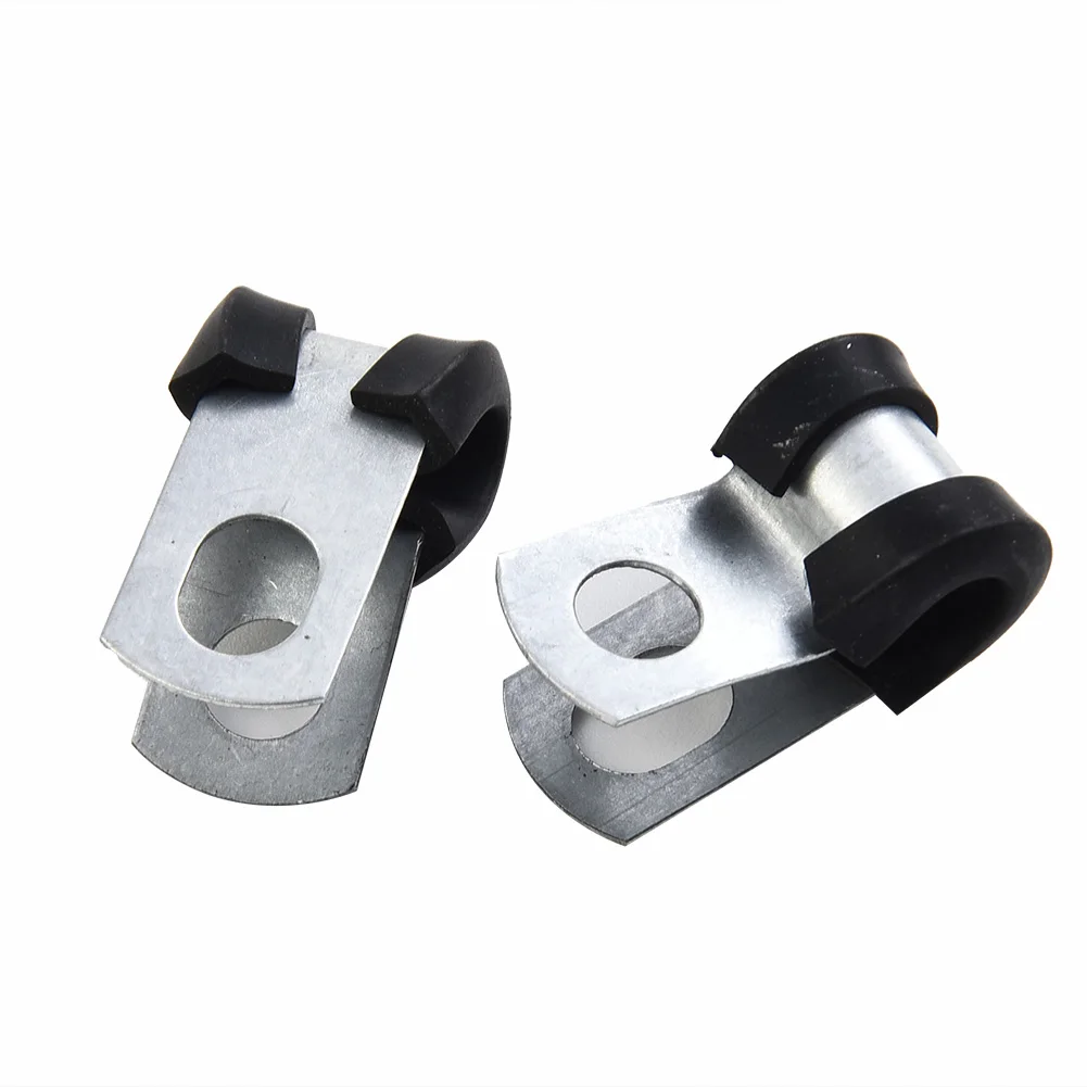 12 Pcs Metal Clips Rubber Lined Wiring Hose Pipe Clamp Mikalor Camper Hydraulic 3/16