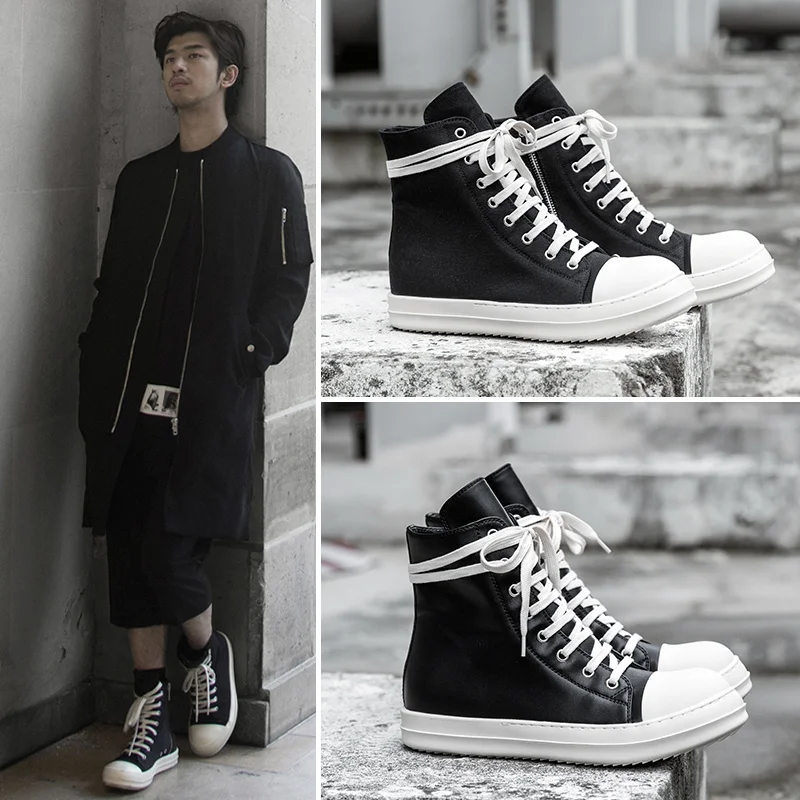 

Модные мужские парусиновые туфли Owen на платформе дизайнерские роскошные кроссовки на шнуровке женские высокие кроссовки на молнии