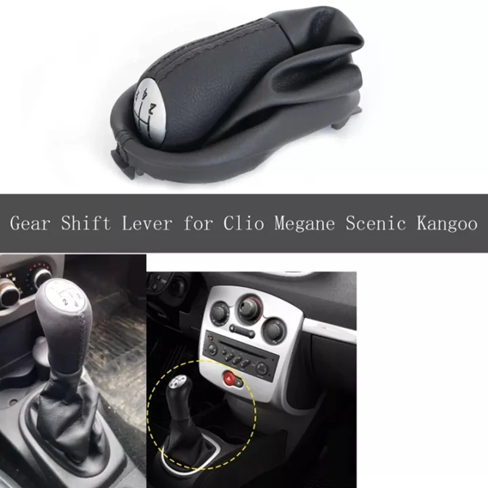 Фото Ручка переключения передач N26R-5 с чехлом для Renault Clio 2 3 II, Megane 2 II, Scenic 2 II, Kangoo №2