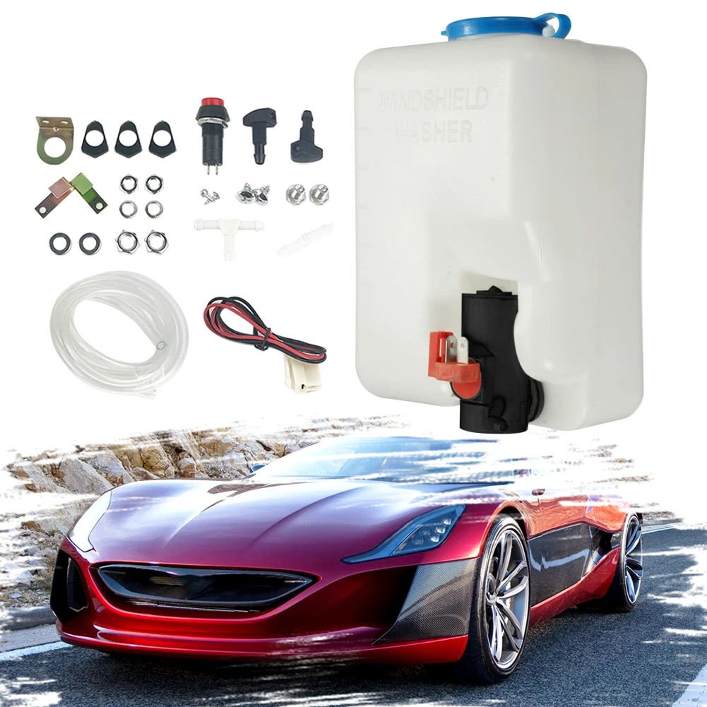 

12V 1.5L Car Windshield Glass Wiper Systems Universal Washer Tank Water Pump Bottle Reservoir Installation Kit Car Accessories