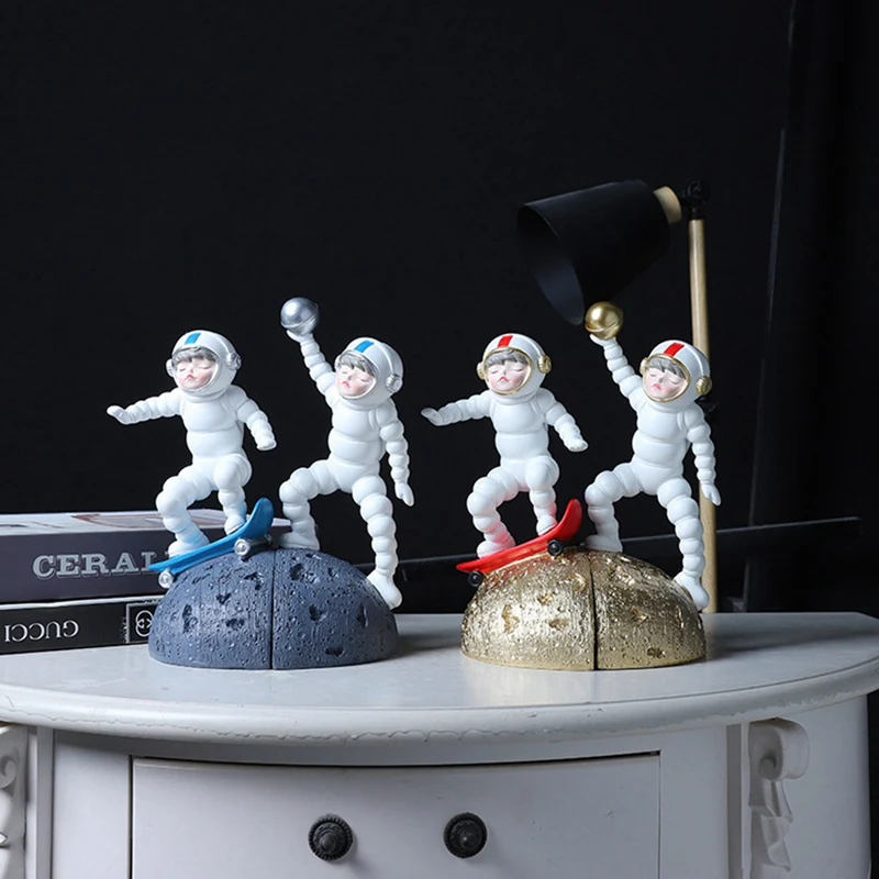 

Bookend Creative Astronaut Book Stand Bookend Statues Light Luxury Book Holder Storage Desktop Book Baffle