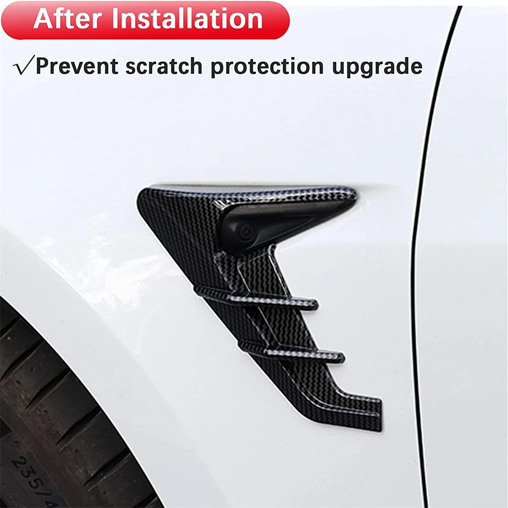 

ABS Carbon Fiber Side Camera Indicator Protection Cover Decoration Modification Accessories for Model3 Model Y Autopilot 2.0-3.0