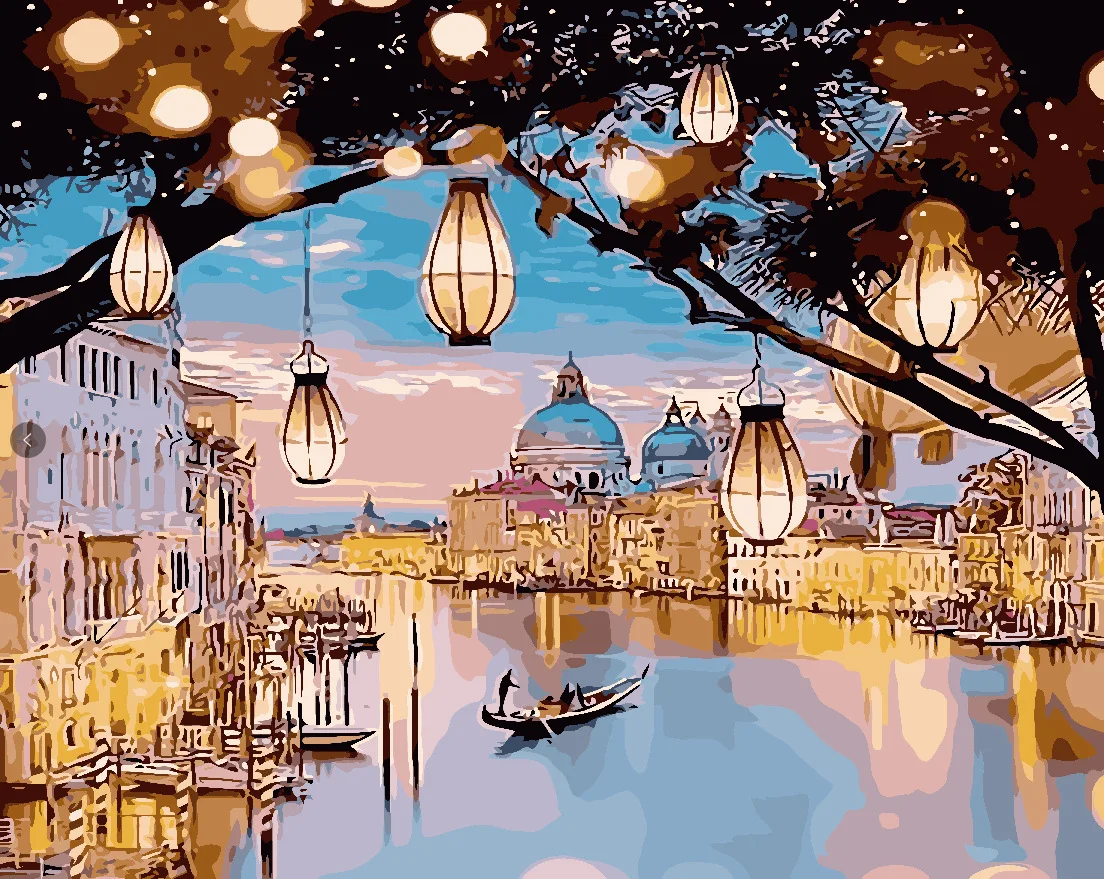 

3972Ann-Tulip diy digital oil painting oil painting acrylic flower painting explosion hand-filled landscape painting