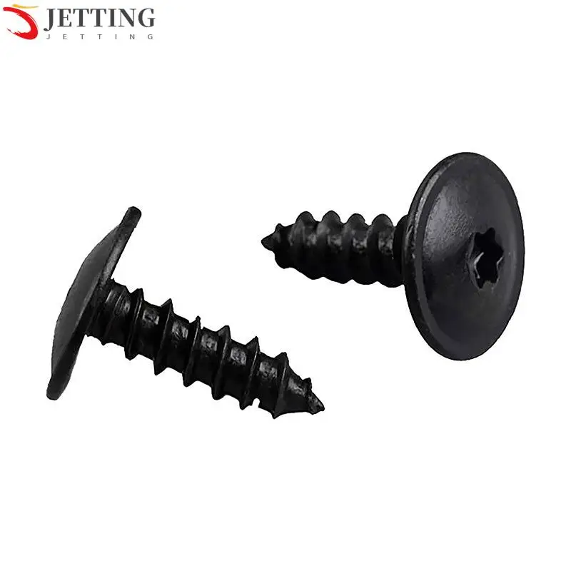 

30/50 шт. винты для автомобильной дверной панели, заклепки, гвозди для дверной панели, черные звездообразные винты для автомобильного двигателя под крышкой, брызговик, Самонарезающий винт