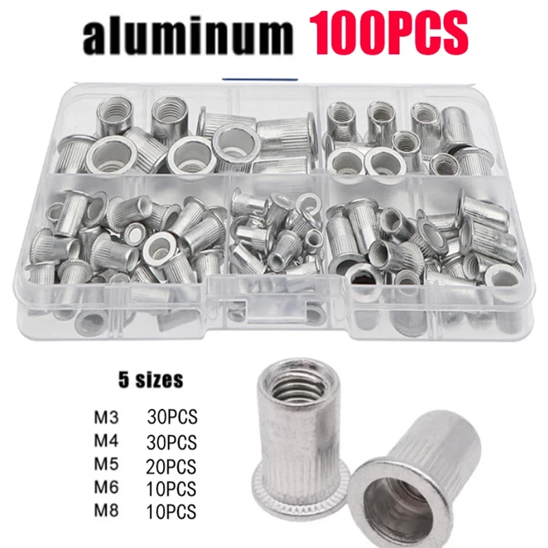 

Набор заклепок M3/M4/M5/M6/M8, 100 шт.