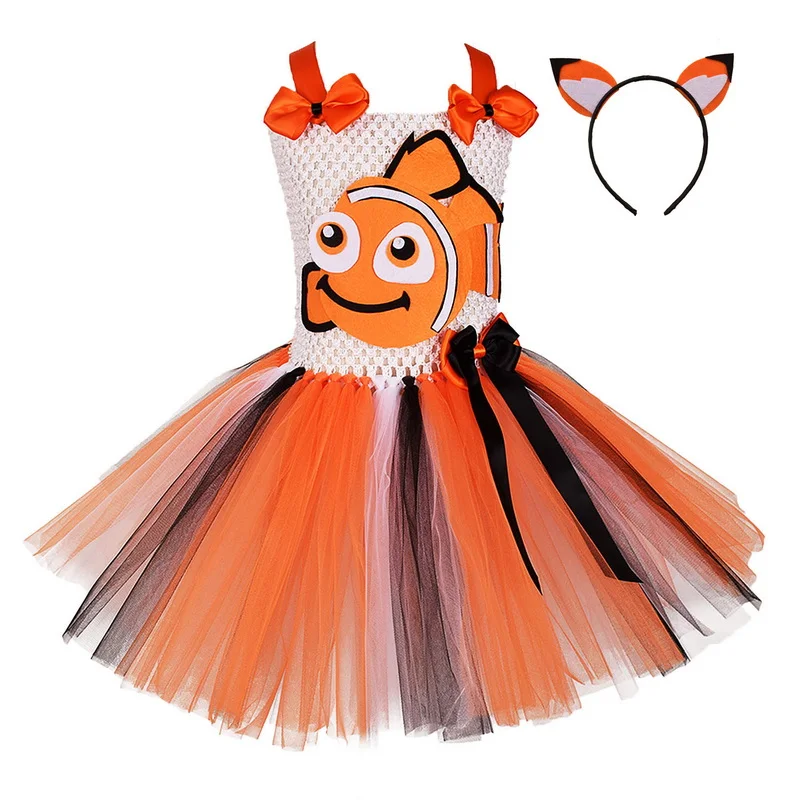 

Girls Fish Tutu Dress For Children Animal Dress Spring Summer 1-10Y Kids Clothes Fashion toddler Baby Girls Princess Clothing