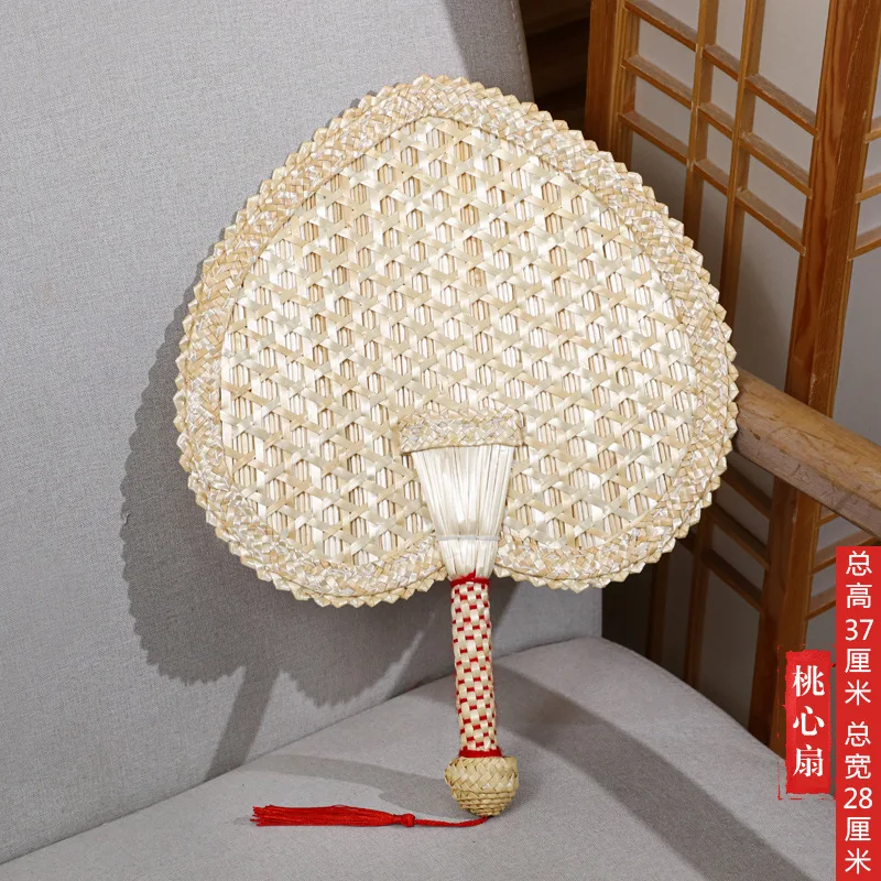 1 шт. плетеный вручную соломенный веер летний экологически чистый круглый ручной