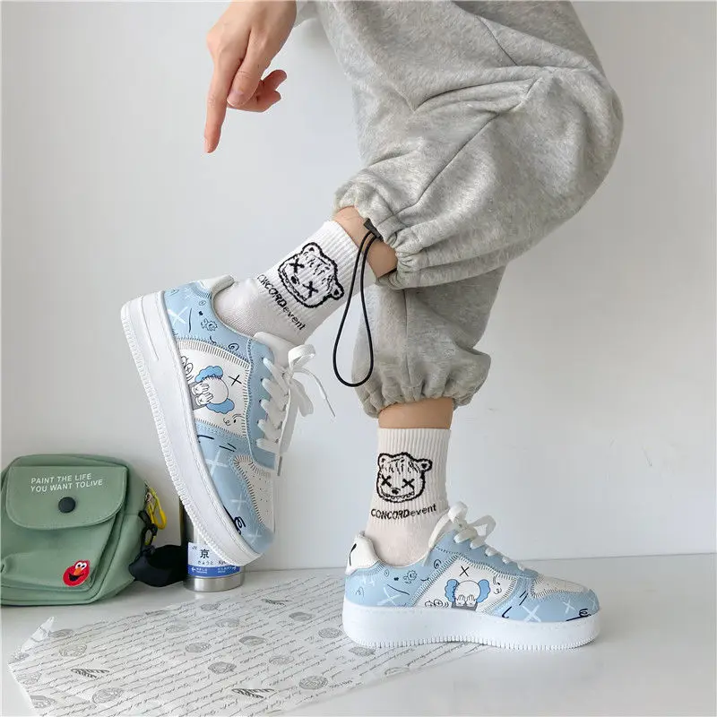 

Women's Shoes Sneakers Anime Platform Flat Shoes Fashion Casual Shoes Vulcanized Shoes Spring and Autumn Student Shoes