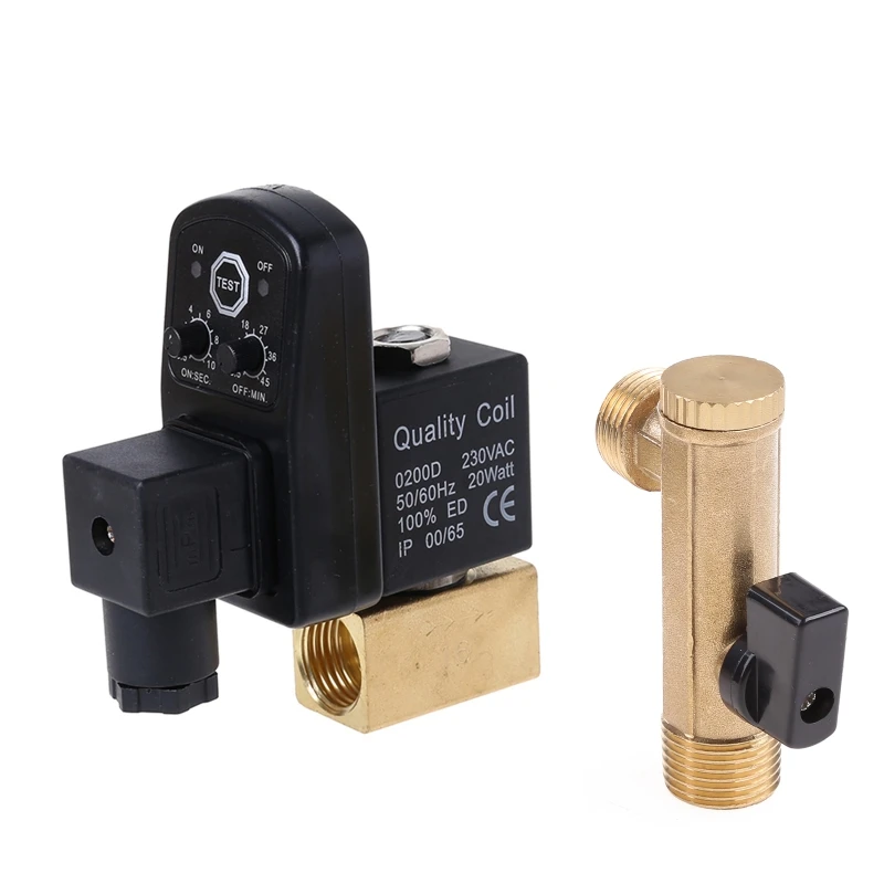 

AC 220V 1/2inch Electronic Timed 2way Air Compressor Gas Tank Automatic Drain Valve