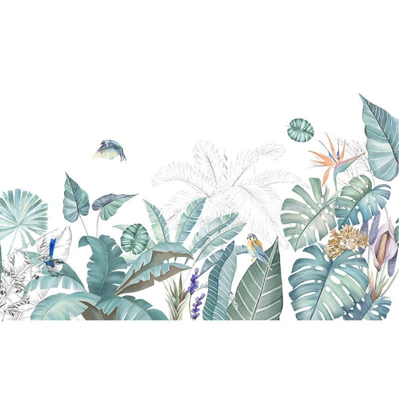 

Наклейки на стену в виде растительных листьев для гостиной и спальни