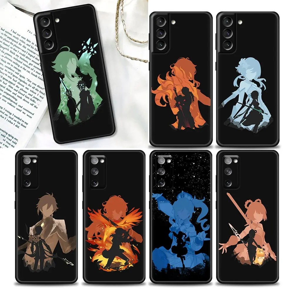 

Phone Case for Samsung Galaxy S7 S8 S9 S10e S21 S20 Fe Plus Note 20 Ultra 5G Soft Silicone Case Funda Cover Genshin Impact Anime