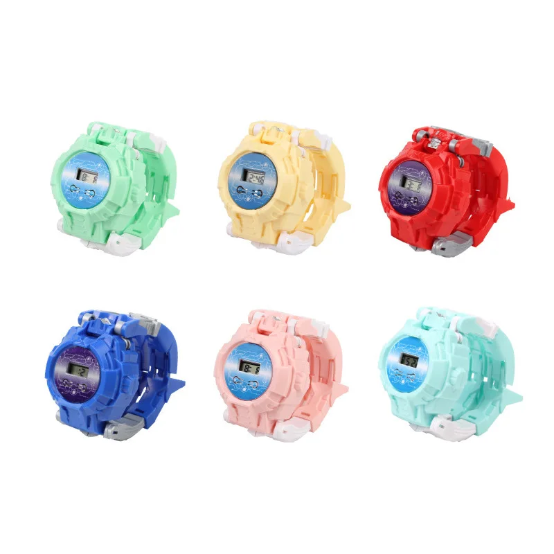 Children's Cartoon Robot Deformation Watch Toy Transformation Robot Watch Creative Gift Toy