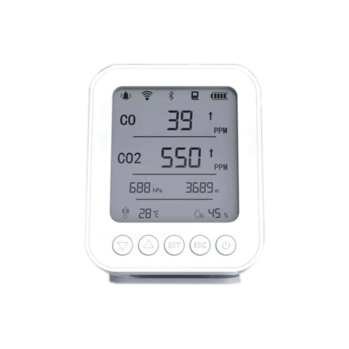 

Carbon Dioxide Monitor Altitude Temperature and Humidity Real-Time Monitoring Gas Detector