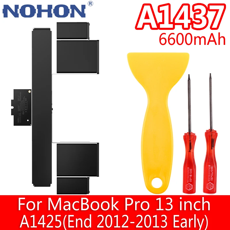 

NOHON Laptop Battery A1437 For Apple MacBook Pro 13 Inch Retina A1425 Late 2012 Early 2013 MD212 MD231 MD101 11.21V 74Wh Bateria