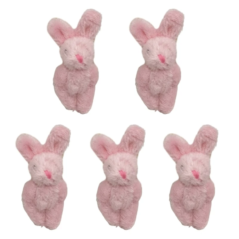 

Y55B 3’’ Little Rabbit Joint Lovely Plush Pendant Keychain Backpack Accessories