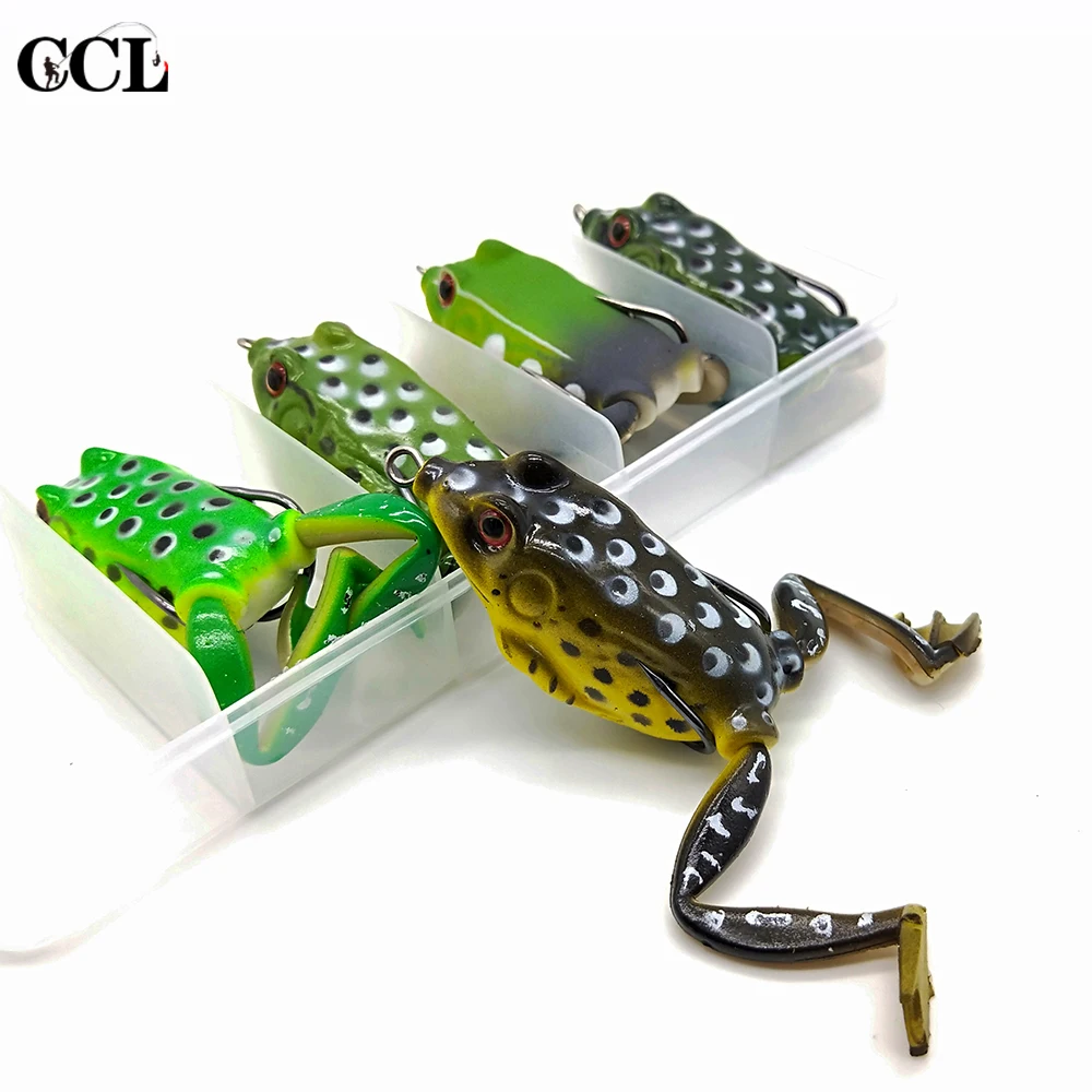 

5pcs/box Silicone Soft Bait Wobbler Trolling JigFinishing Lures Tackles Prop Topwater Swim Frogs Lifelike Artificial Toad Lures