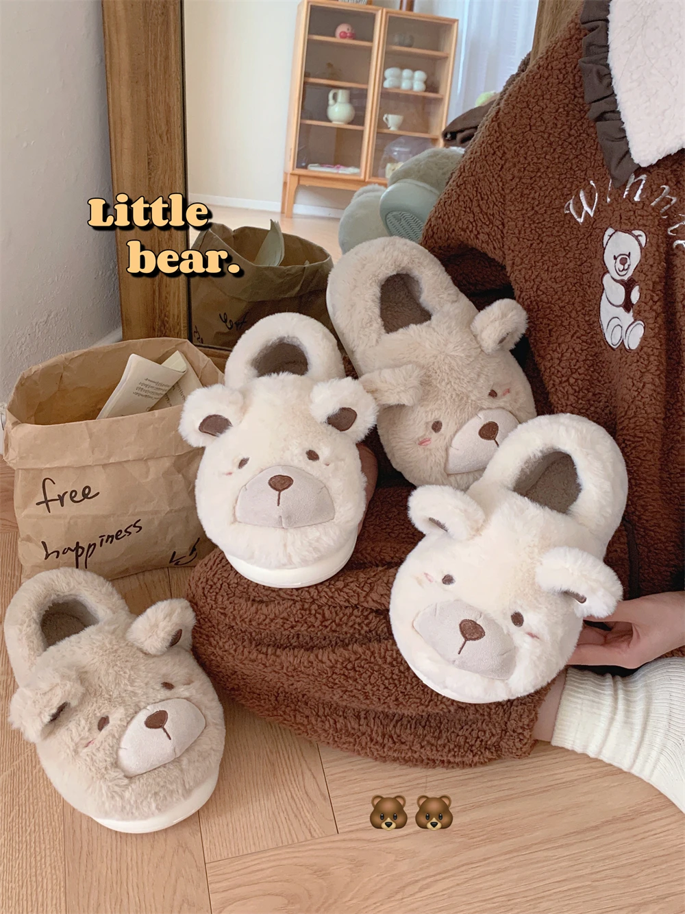 

Winter Woman Slipper Luxury Slides Low Flat Shoes Female Flock Designer Massage Rome Fabric Hoof Heels Basic PU Shoes Home Slipp