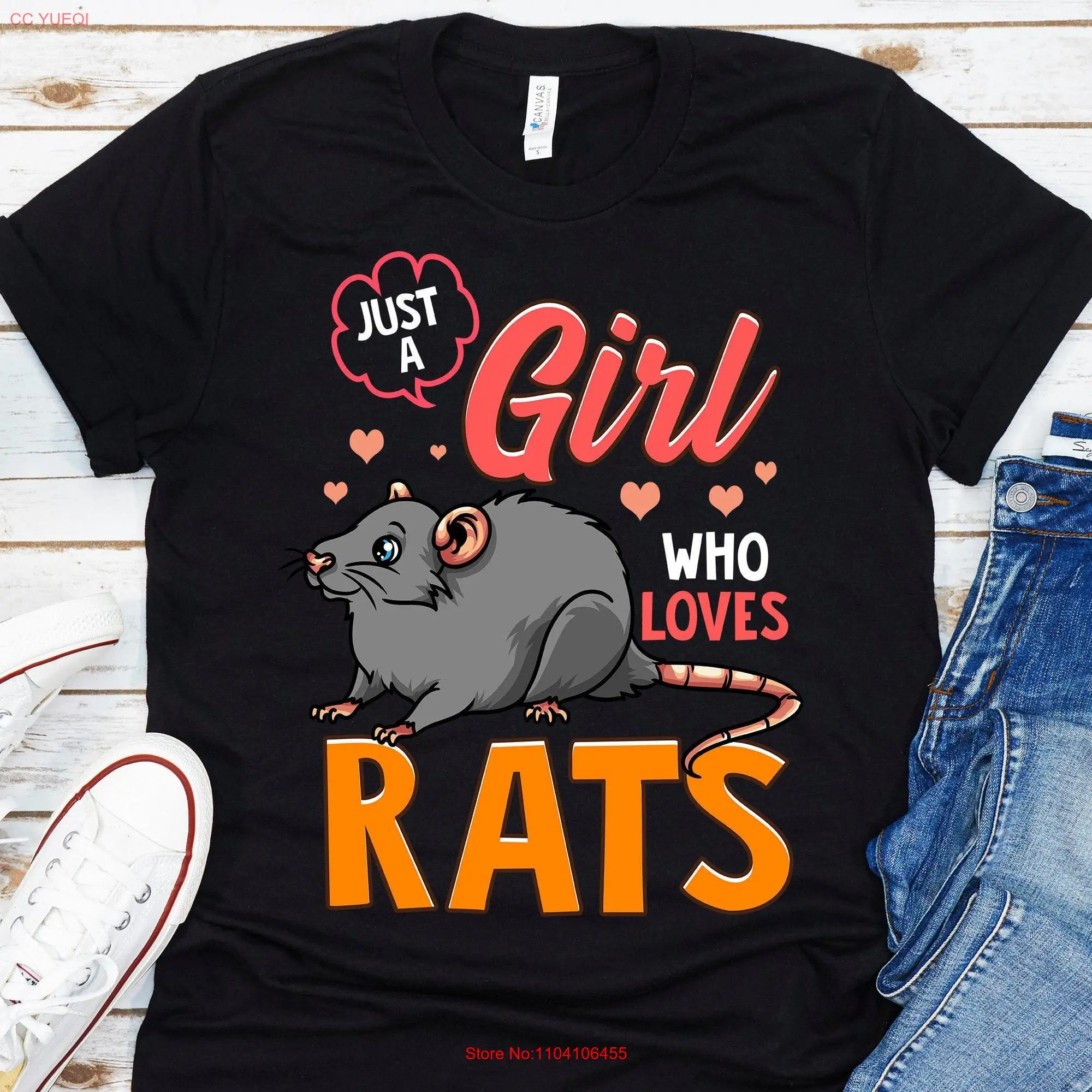 Симпатичная футболка с длинным или коротким рукавом для любителей крыс девочек и
