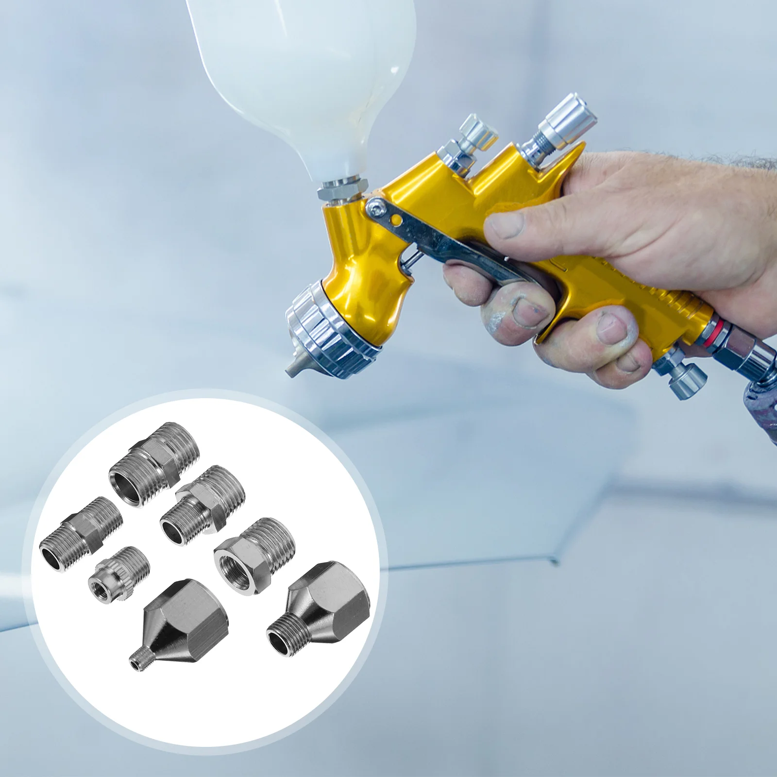 

Air Fittings Quick Disconnect Connector Fitting Adapter Hose Compressor Conversion Release Spray