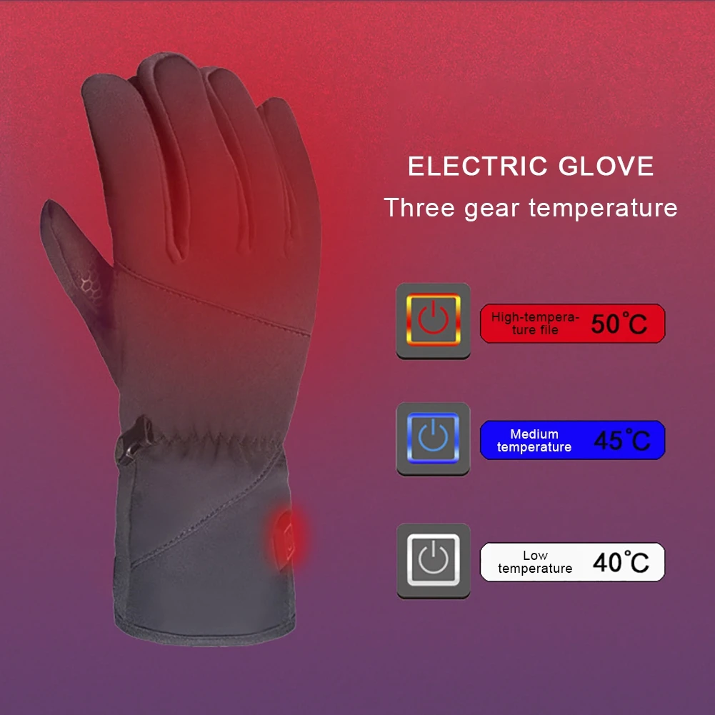 Перчатки с электроподогревом для сенсорных экранов зимние перчатки