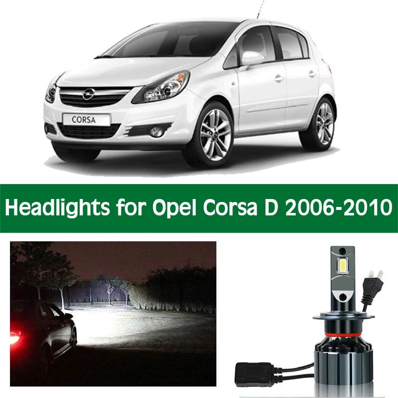 

Car Headlamp For Opel Corsa D 2006 2007 2008 2009 2010 LED Headlight Bulb Low Beam High Beam Canbus 12v 6000k Lights Accessories