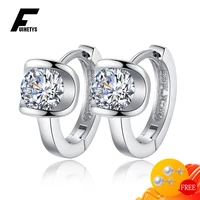 fashion earrings 925 silver jewelry round shape zircon gemstone drop earrings accessories for women wedding engagement party