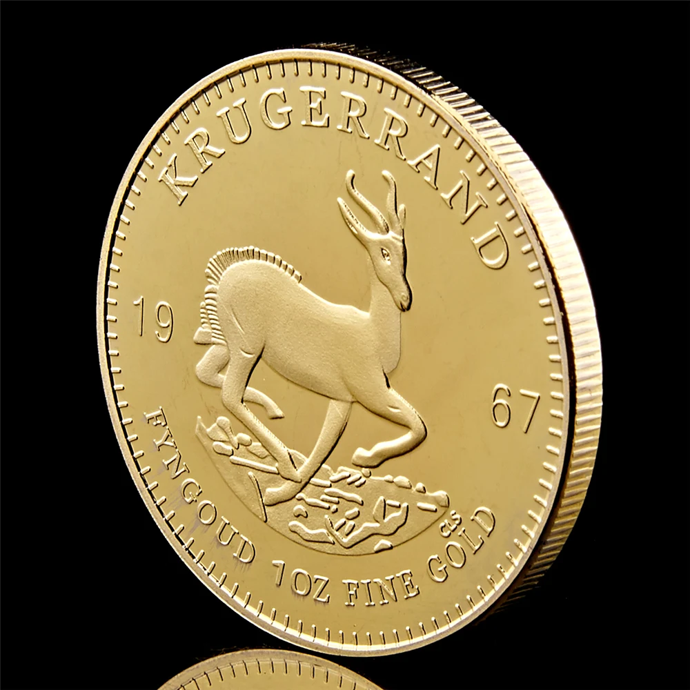 1967 год ЮАР 1 унция мелкое позолоченное крагерранд Реплика монета с дисплеем