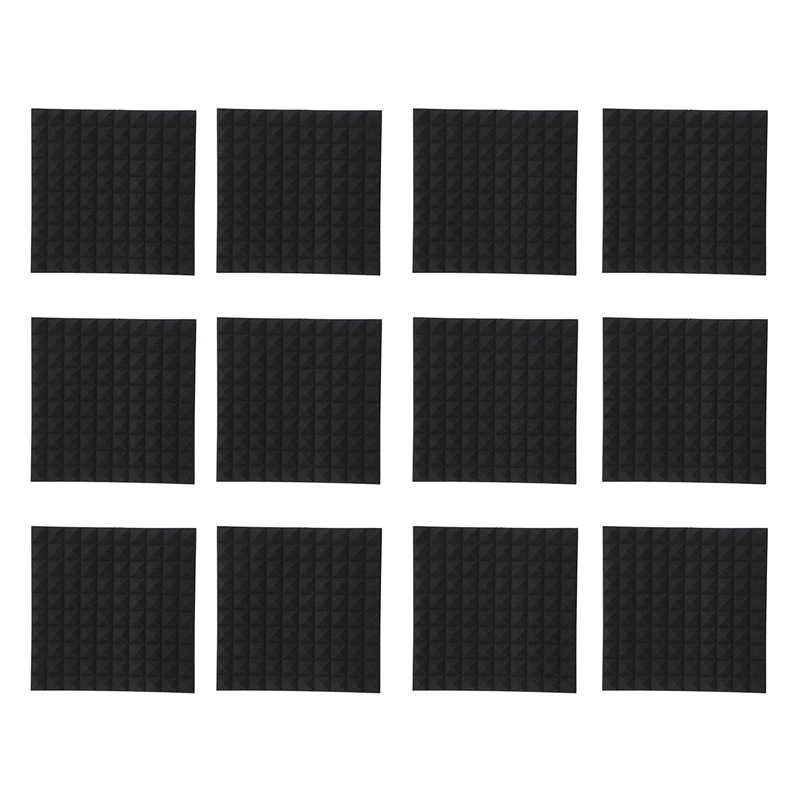 

12 Pack Sound Proof Foam Panels 1.2Inch X 20Inch X 20Inch For Home & Pro Studios
