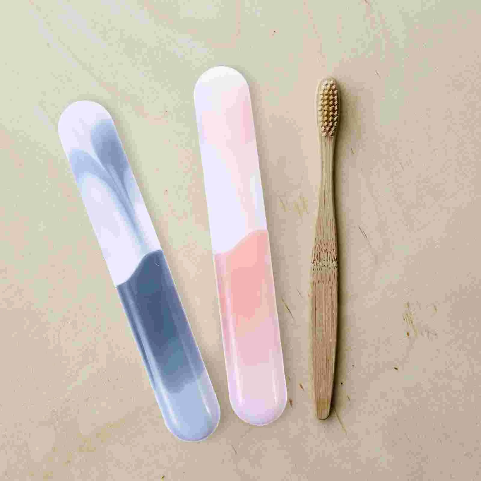 

4 Pcs Tooth Brush Protective Case Holders Travel Outdoor Plastic Cases