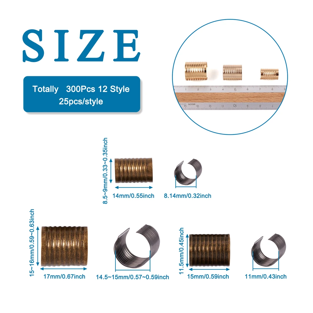 300Pcs Iron Fold Over Crimp Head Clips Leather Cord Clasp  End Jewelry Connector For Tassel Findings Making Crafts Accessories