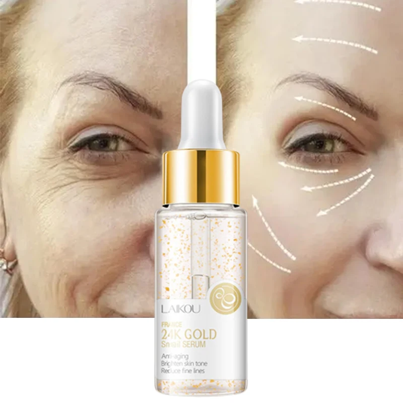 

Snail 24K Gold Removal Wrinkle Serum Anti Aging Hyaluronic Acid Essence Lifting Firming Fade Fine Lines Moisturizing Skin Care