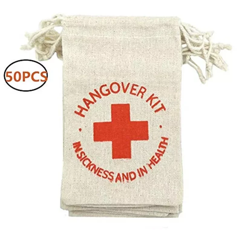 

50Pcs 4" x 6" Hangover Kit Bags Bachelorette Party Decorations Party Wedding Favors and Gifts Box Event Party Supplie