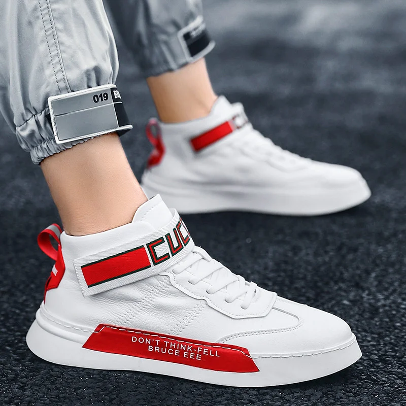 

New Autumn Trend Men Shoes Sport Fashion Waterproof PU Leather Night Luminescent White Sneakers Men Casual Sports Shoes For Male