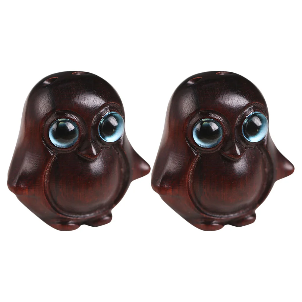 

Penguin Pendant Keychain Statue Figurine Lucky Key Wooden Sculpture Fortune Amulet Decor Tea Pet God Animal Lord Cute Charms