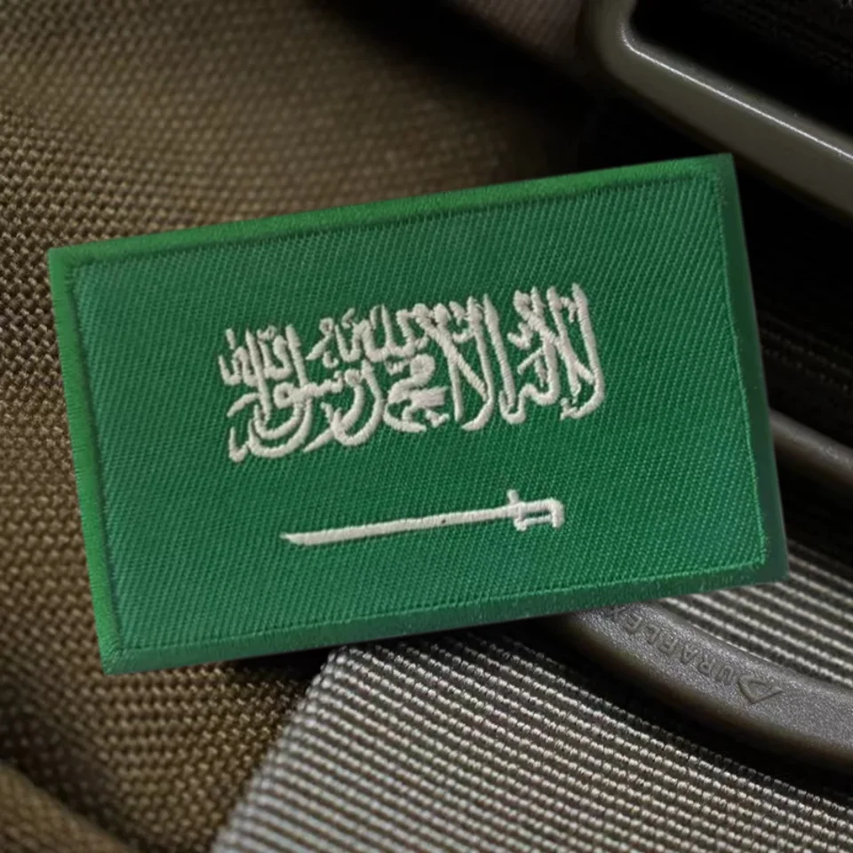 Вышитая нашивка с флагом Саудовской Аравии наклейка на липучке трехмерной