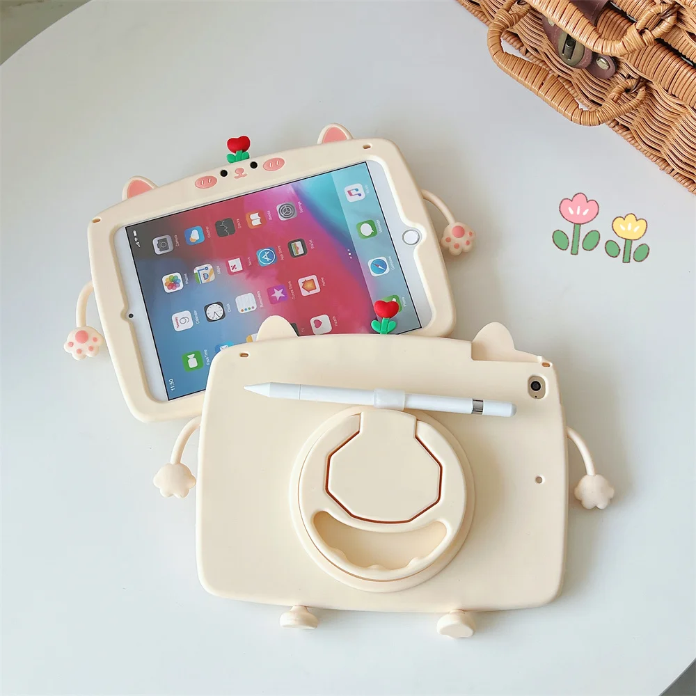 

Силиконовый чехол для Huawei Matepad Air 11,5 дюйма, 2023 дюйма, с рисунком милого кота, с поворотом на 360 градусов