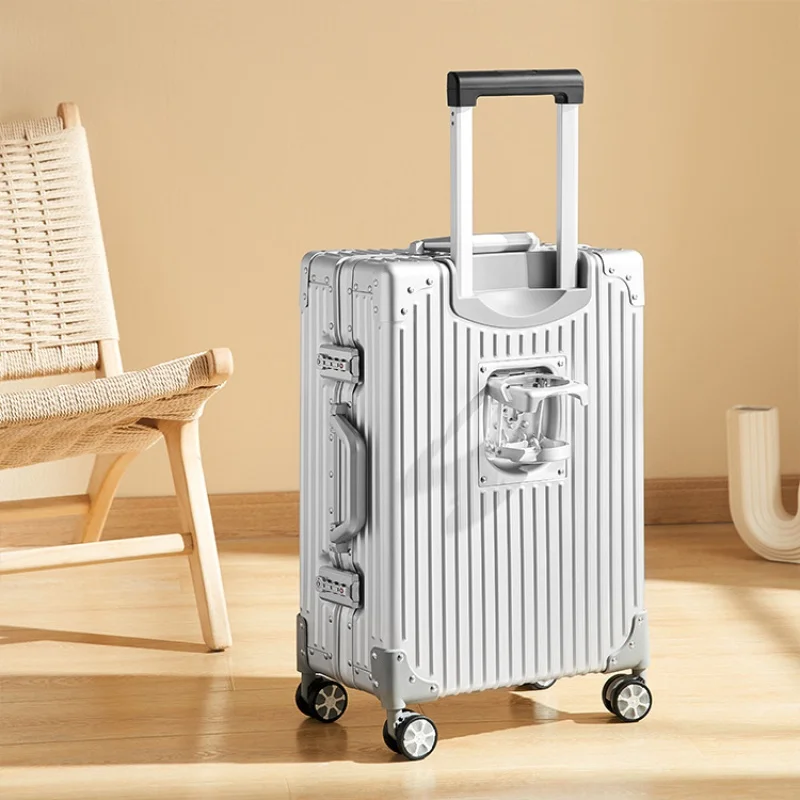 All-Aluminum Magnesium Alloy Trolley Case Universal Wheel Suitcase Travel Luggage men's women's Password 20-inch Busin