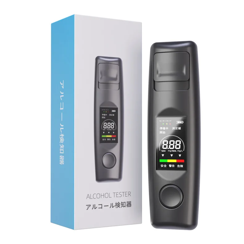 

New AT9 High-precision Sensor Convenient Alcohol Tester Drink Alcohol Tester Type-c Charging 5V 1A(black)
